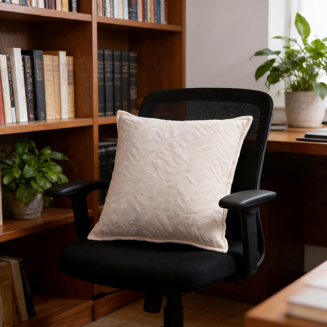 Gentle Touch Series Solid Jacquard Chenille Pillow