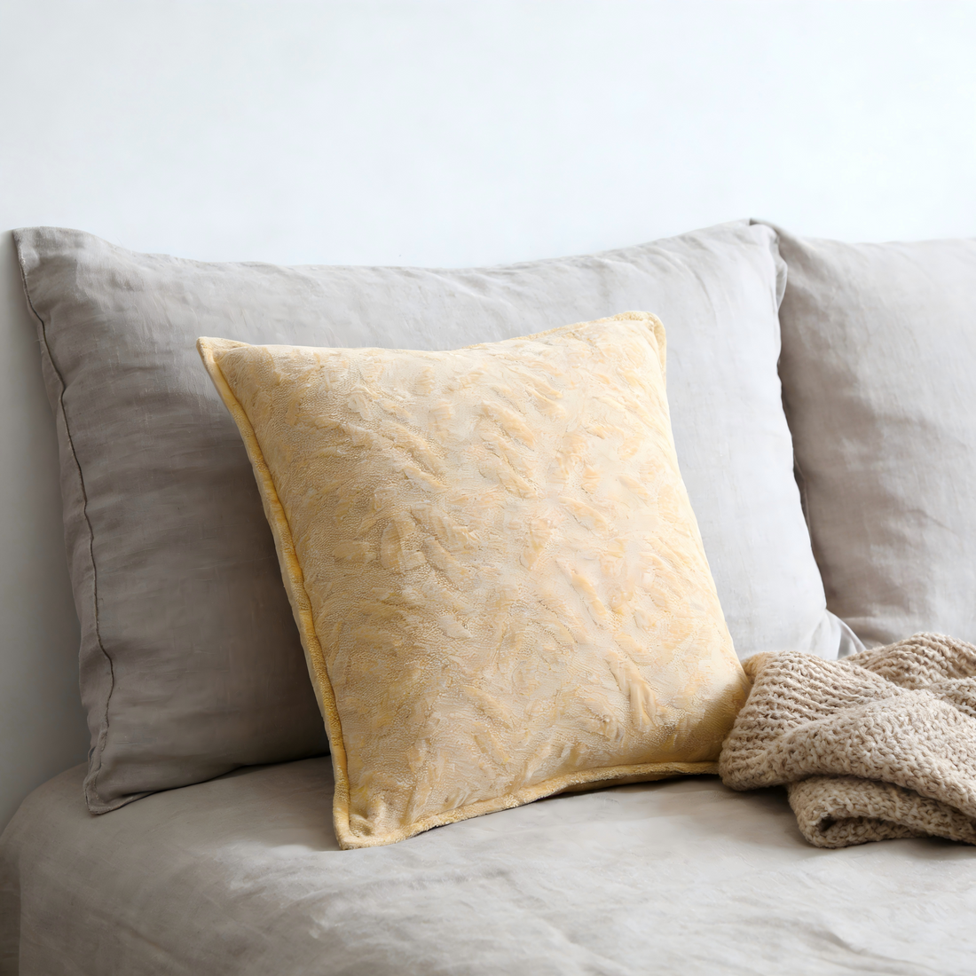 Pastel Soft Series Solid Jacquard Chenille Pillow
