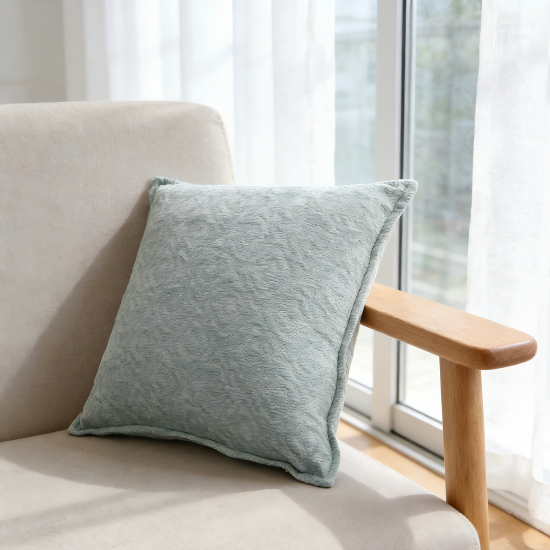 Minimalist Living Series Neutral Jacquard Chenille Pillow