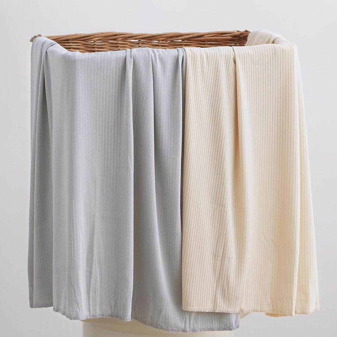 Grey & Khaki 2-Pack Jersey Swaddle Blankets, 40 x 30 in