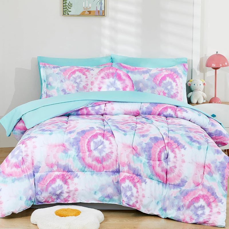 Dark Pink Round Flower kids comforter set - front view