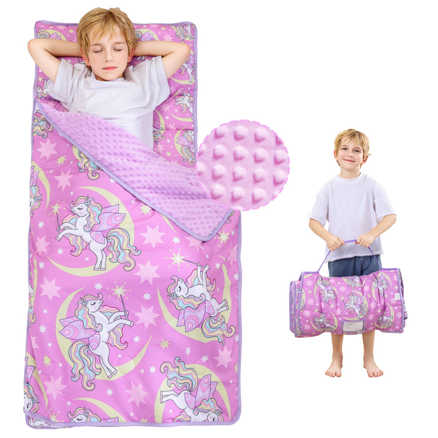 Unicorn Magic Toddler Nap Mat with Pillow and Blanket