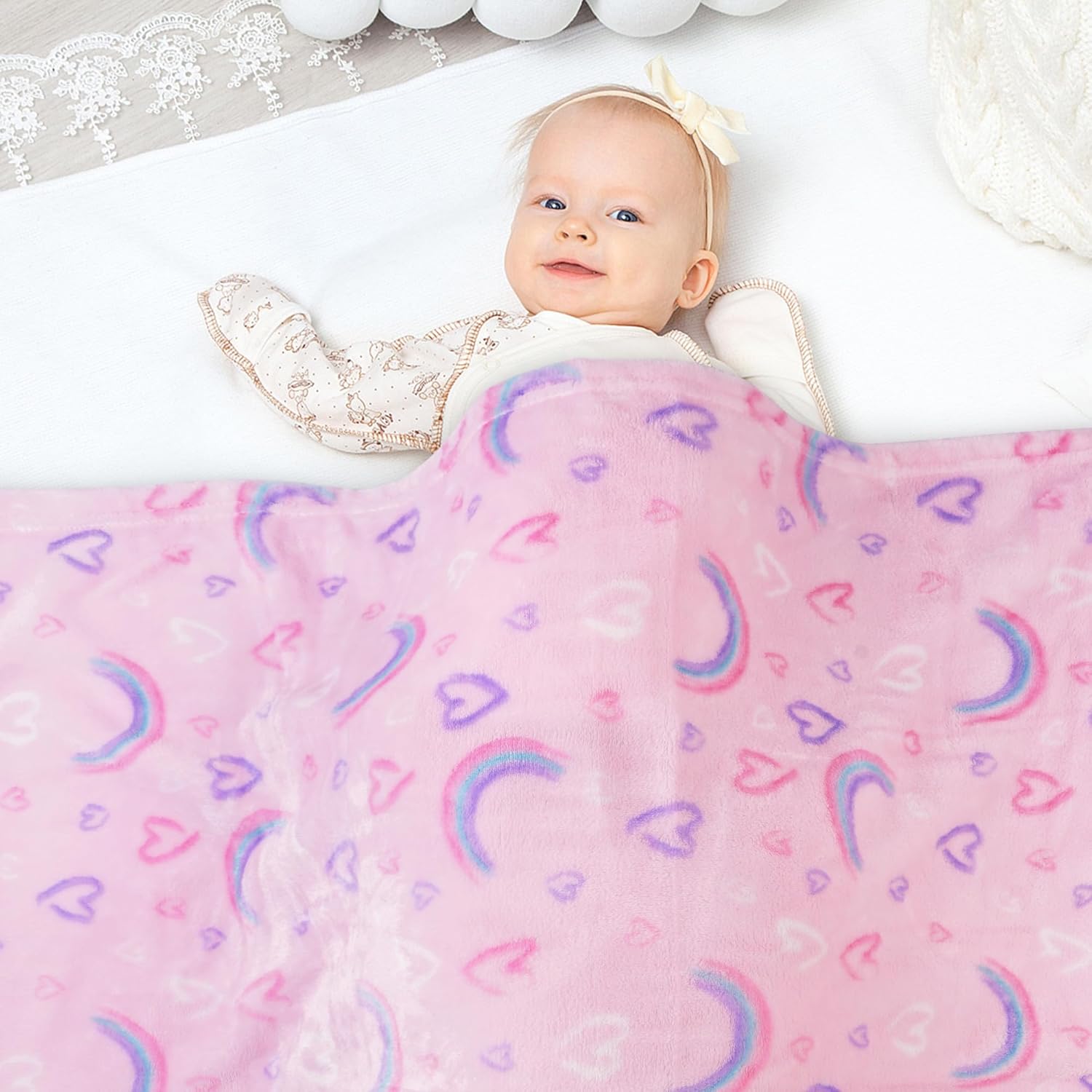 Colorful Rainbow Kids Throw Blanket