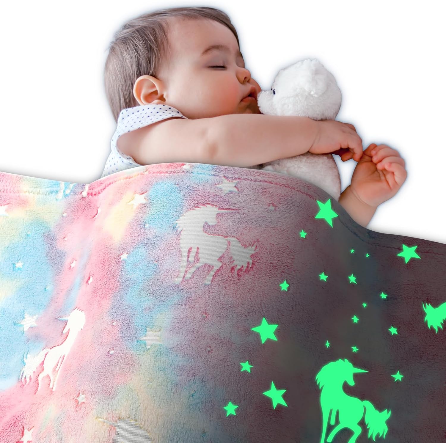 Glow Unicorn Parade Kids Throw Blanket