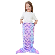 Purple 17"×39" Kids Mermaid Tail Blanket