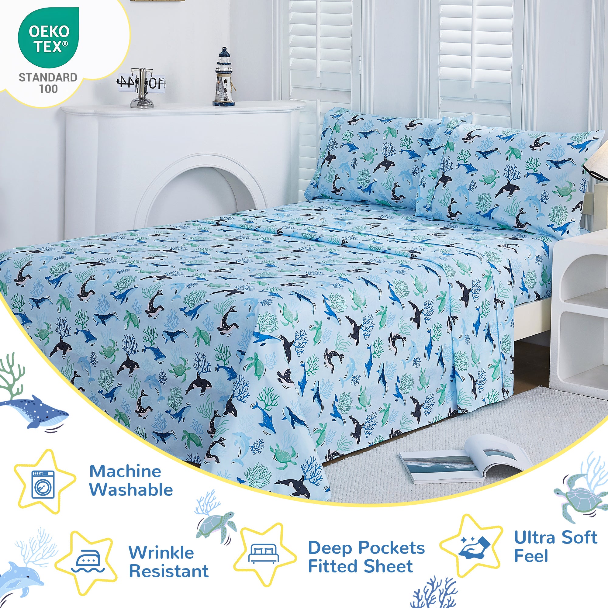 Parure de lit pour enfants Blue Ocean 