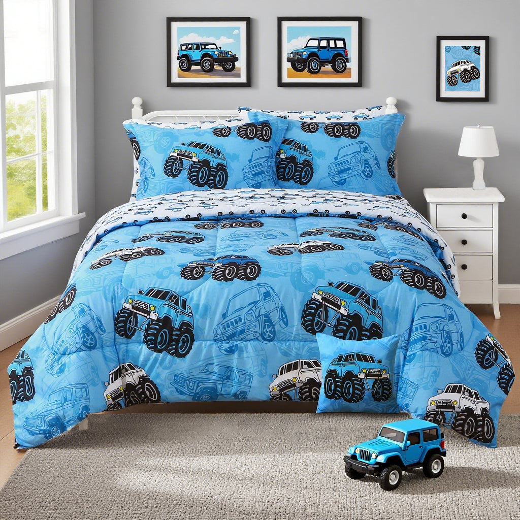 Jeep Blue Kids Comforter Sets– 6 or 8 Piece Options