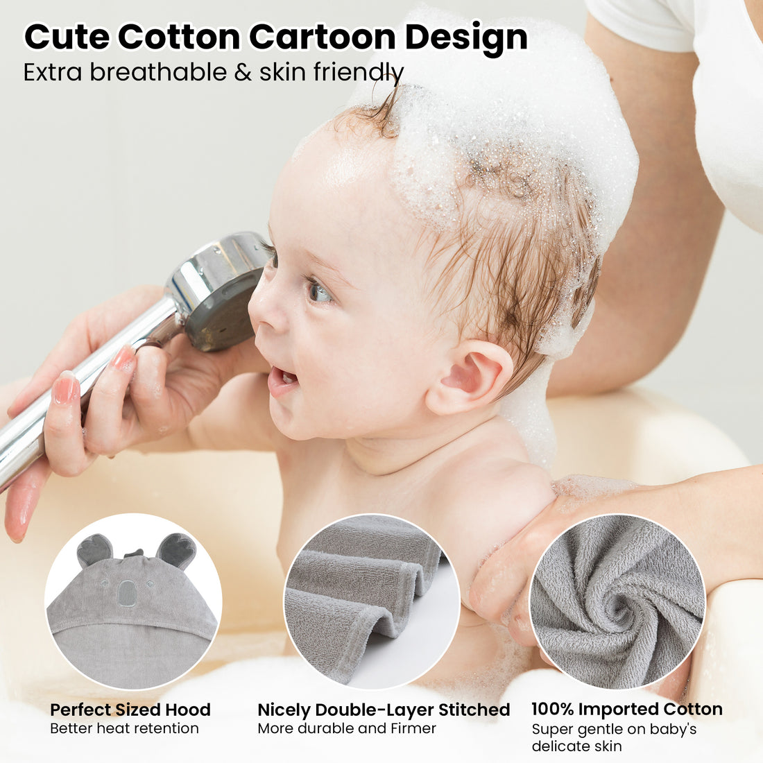 Puppy & Koala Baby Towels with Hood