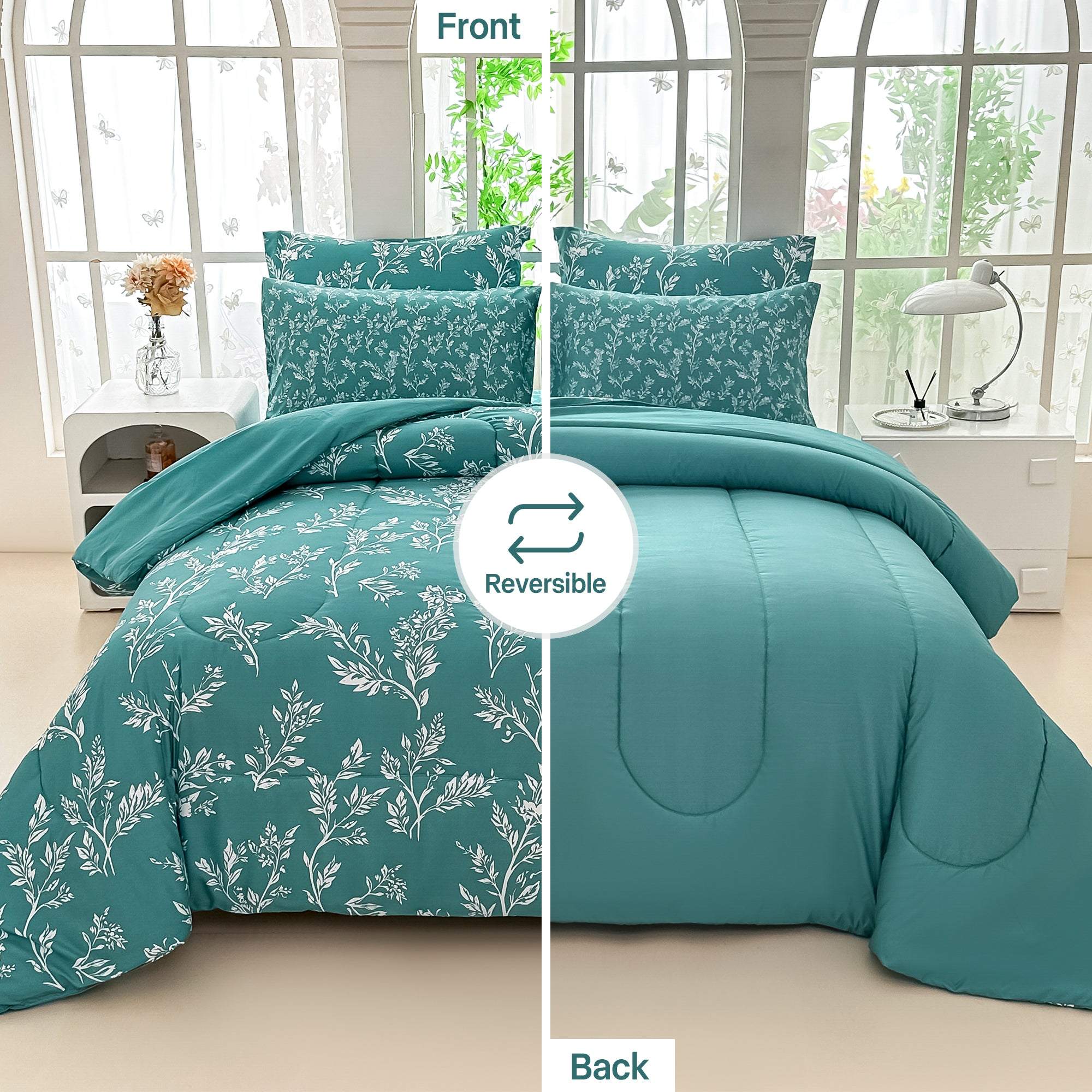Serene Branch Silhouette Comforter Set 7 Pieces