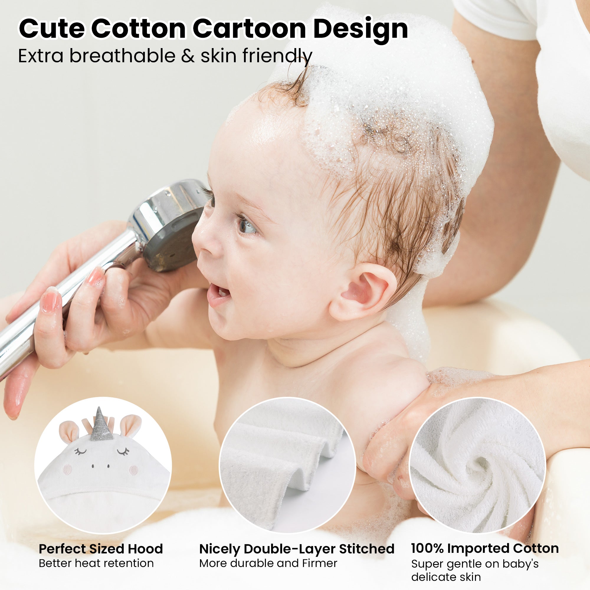 Puppy & Unicorn Baby Towels with Hood