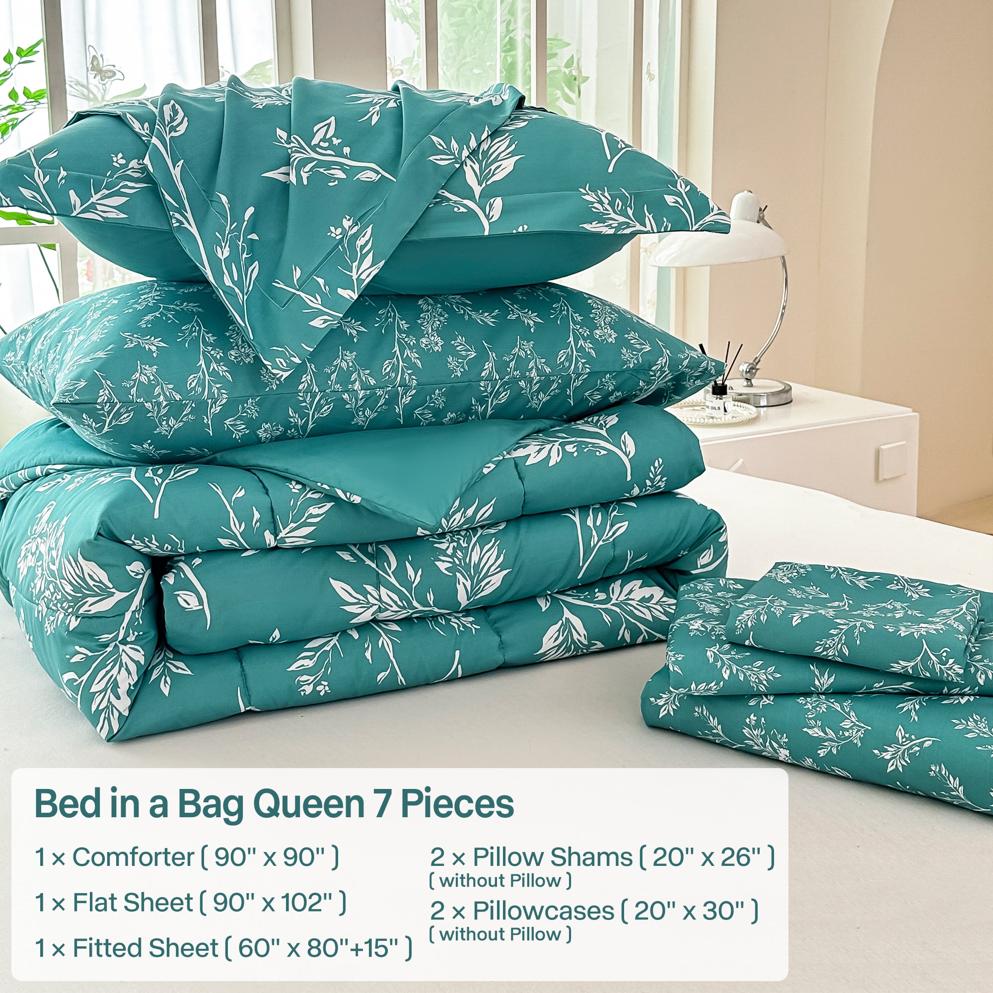 Serene Branch Silhouette Comforter Set 7 Pieces