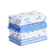 Heart & Flowers Baby Muslin Burp Cloths 10" x 20" 4 Pack