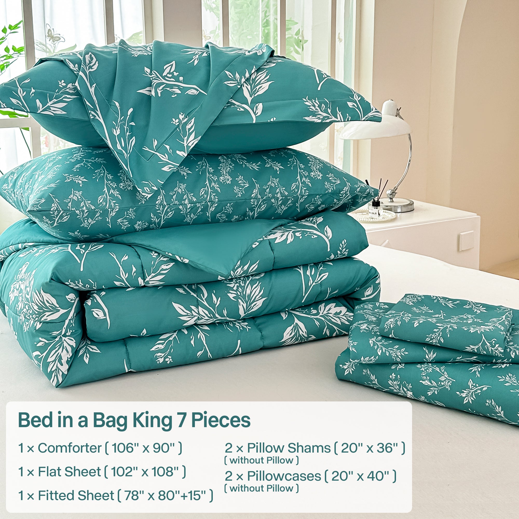 Serene Branch Silhouette Comforter Set 7 Pieces