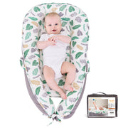 Green Feather Baby Lounger - Baby Nest Co Sleeper for Baby Bed, Soft & Breathable Portable Cotton Newborn Lounger Nest for Crib Bassinet