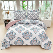 Graceful Floral Damask Comforter Set 7 Pieces