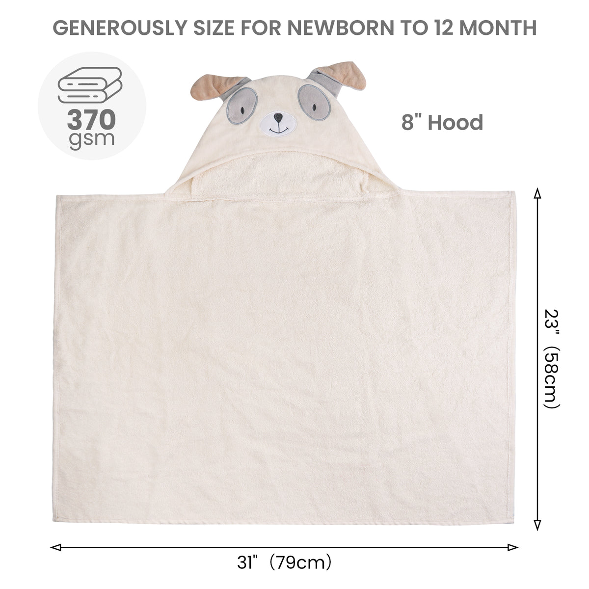 Puppy & Elephant Baby Towels with Hood