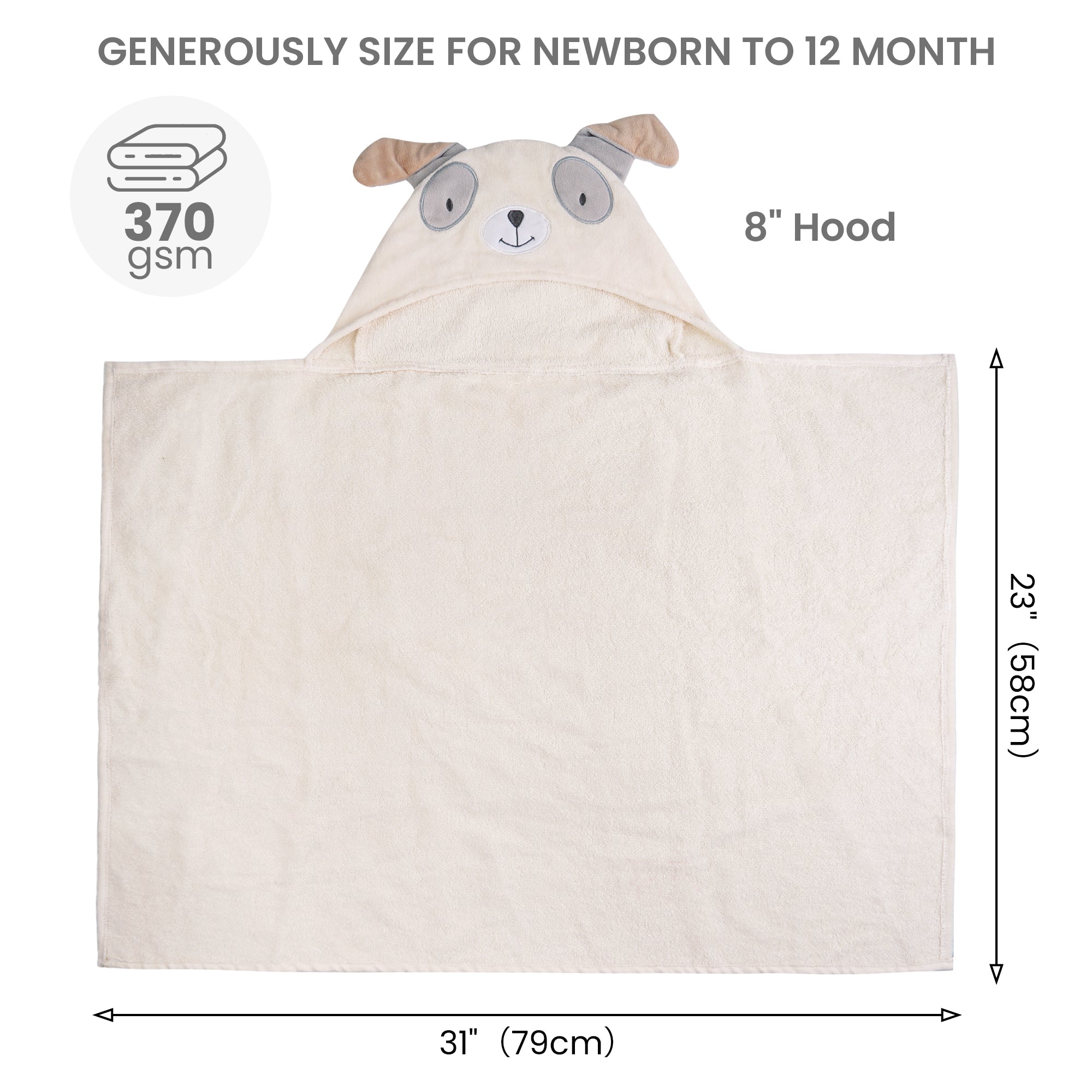 Puppy & Elephant Baby Towels with Hood