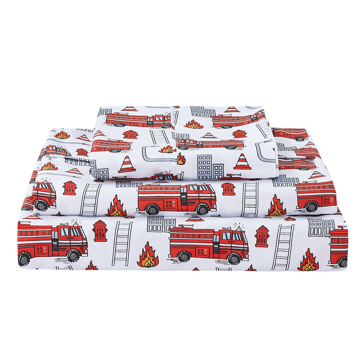 Happy Fire Rescue Play Kids Bed Sheet Set Deep Pocket Double Brushed Microfiber