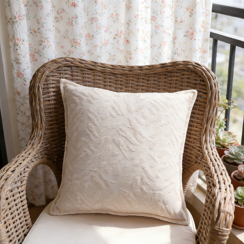 Gentle Touch Series Solid Jacquard Chenille Pillow