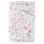 4 Piece Mushroom Vintage Butterfly Flower Patterned Bed Sheets Set