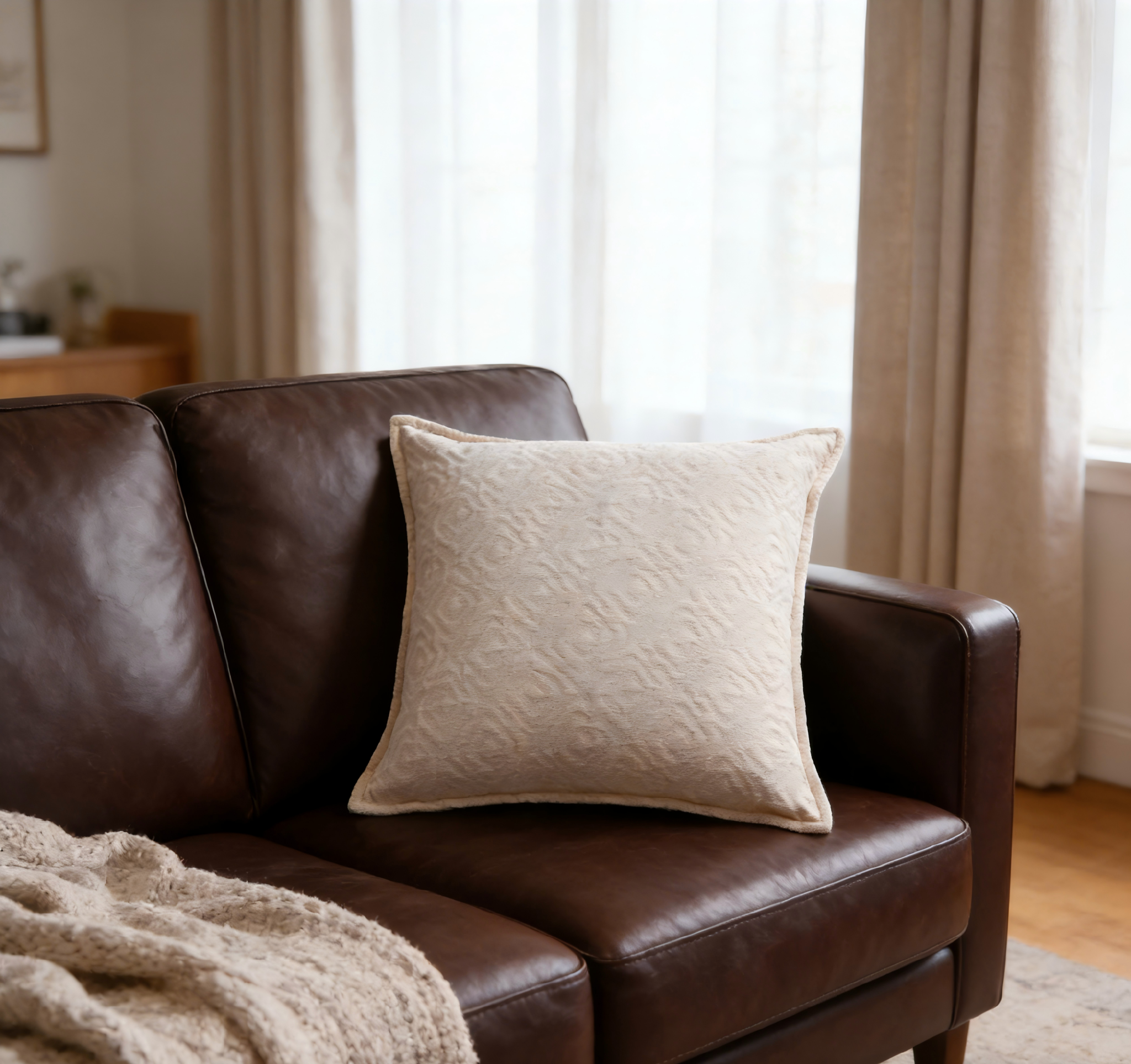 Ultra-Soft Series Solid Jacquard Chenille Pillow