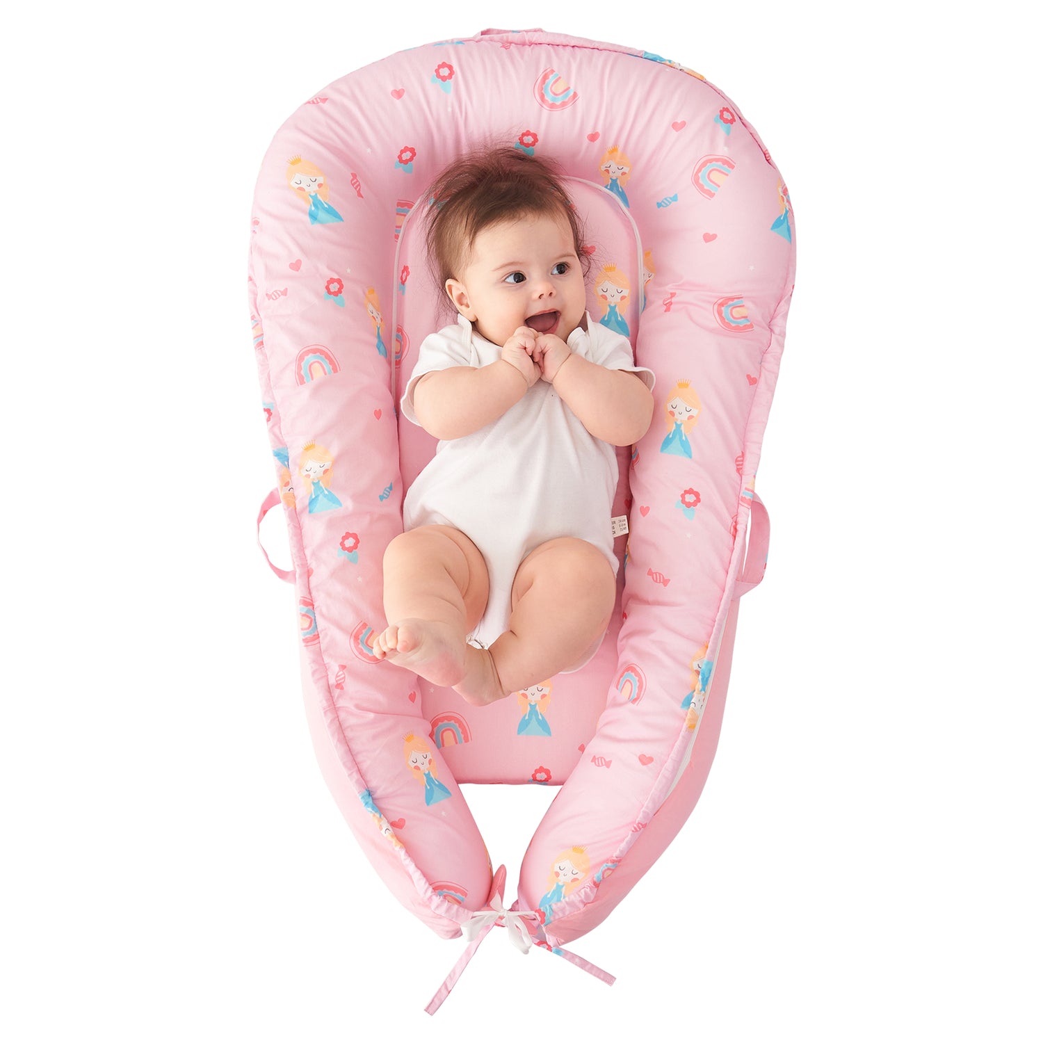 Princess Baby Lounger - Baby Nest Co Sleeper for Baby Bed, Soft & Breathable Portable Cotton Newborn Lounger Nest for Crib Bassinet