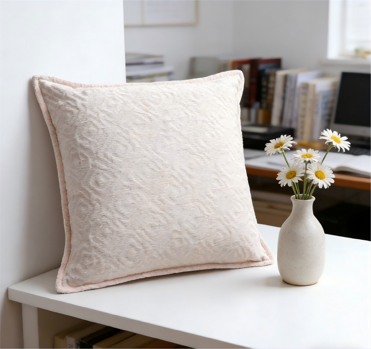 Ultra-Soft Series Solid Jacquard Chenille Pillow
