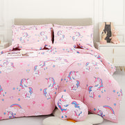 Pink Unicorn Kids Bedding Set– 6 or 8 Piece Options