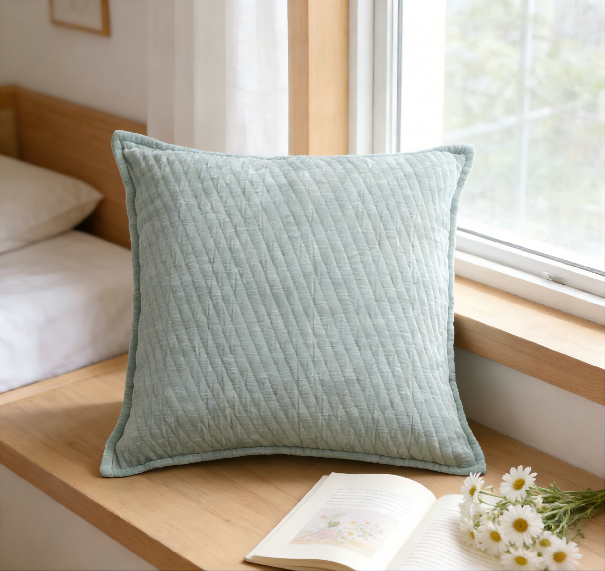 Cloud-Like Series Solid-Color Textured Chenille Pillow