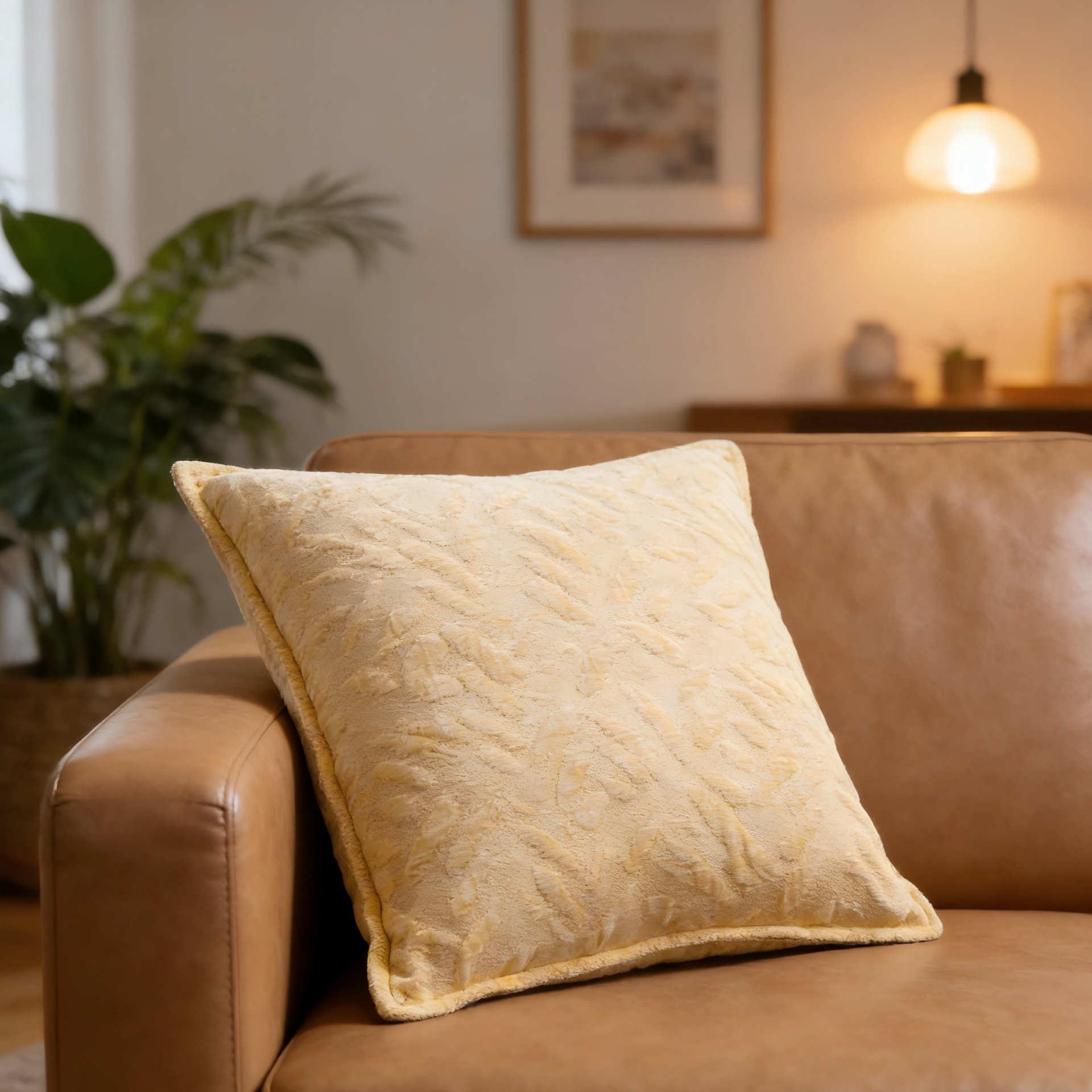 Pastel Soft Series Solid Jacquard Chenille Pillow