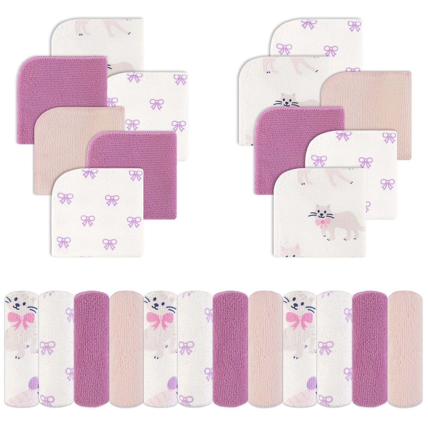9x9 Cat Baby Washcloths