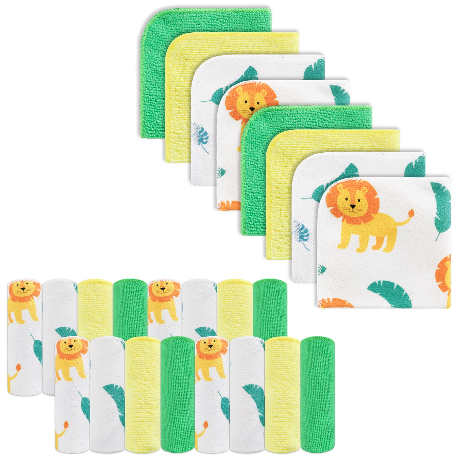 9x9 Lion Baby Washcloths