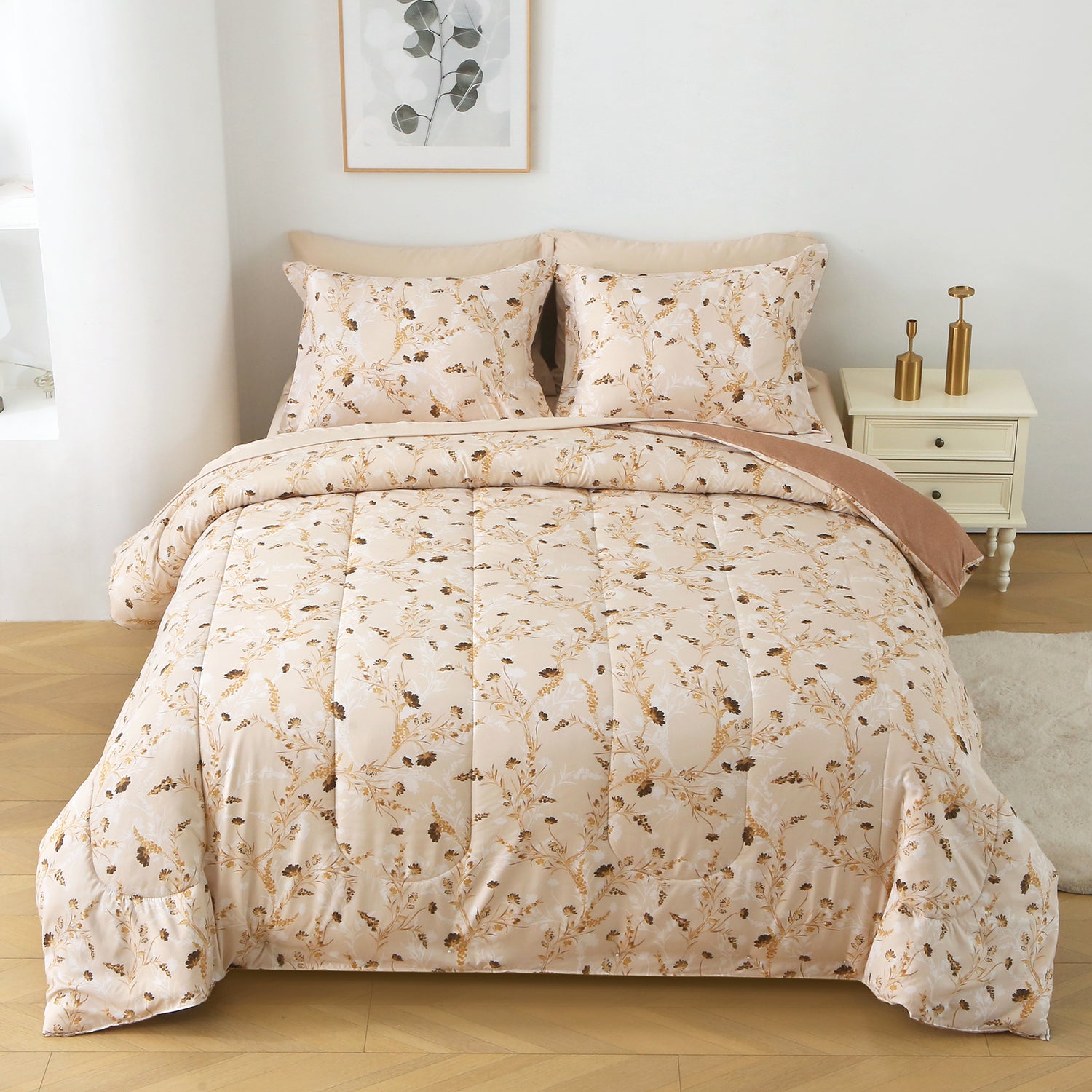 Earthy Blossom Comforter Set 7 Pieces