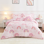 Pink Rainbow Kids Comforter Sets – 6 or 8 Piece Options