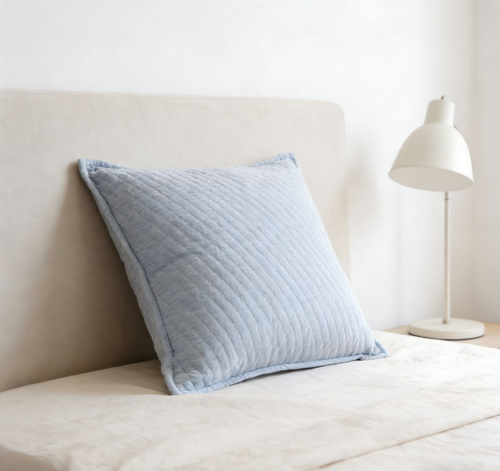 Dreamy Rest Series Solid Blush Textured Pillow