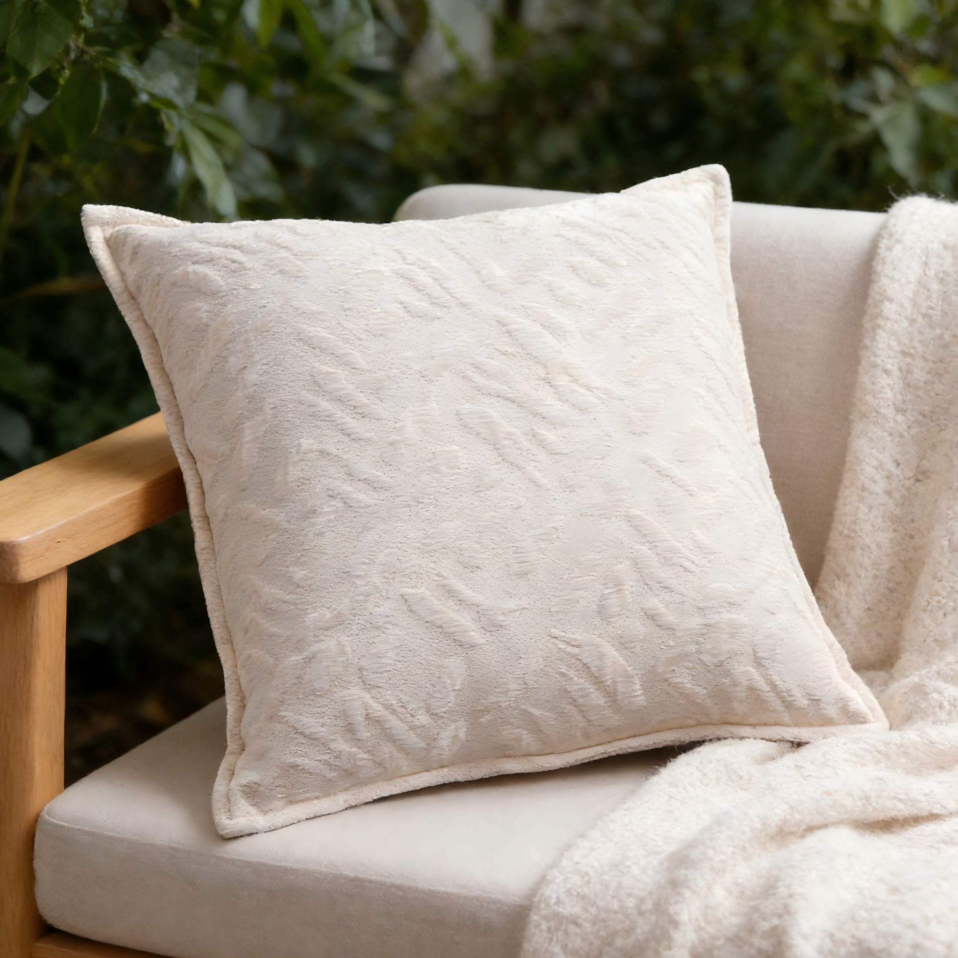 Gentle Touch Series Solid Jacquard Chenille Pillow