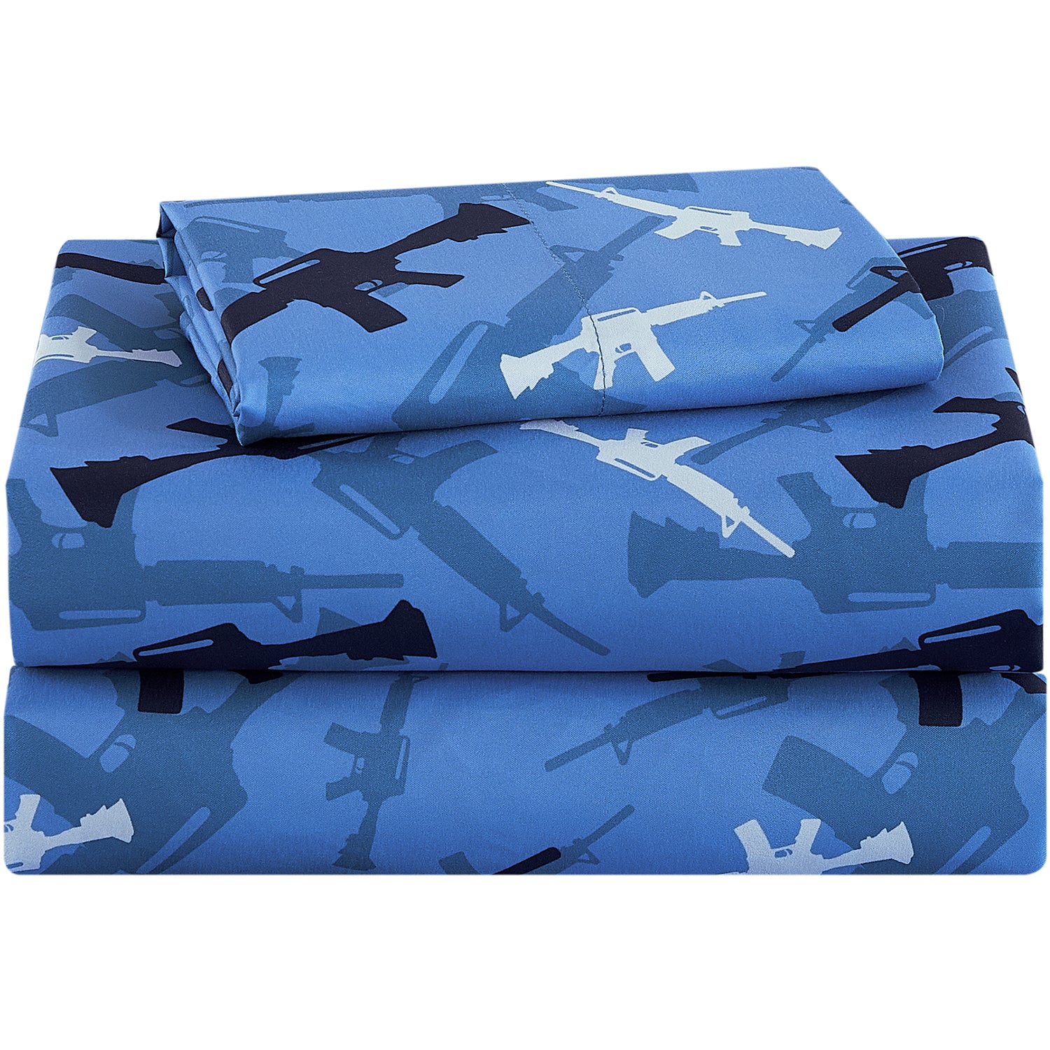 Blue Camouflage Kids Bed Sheet Set