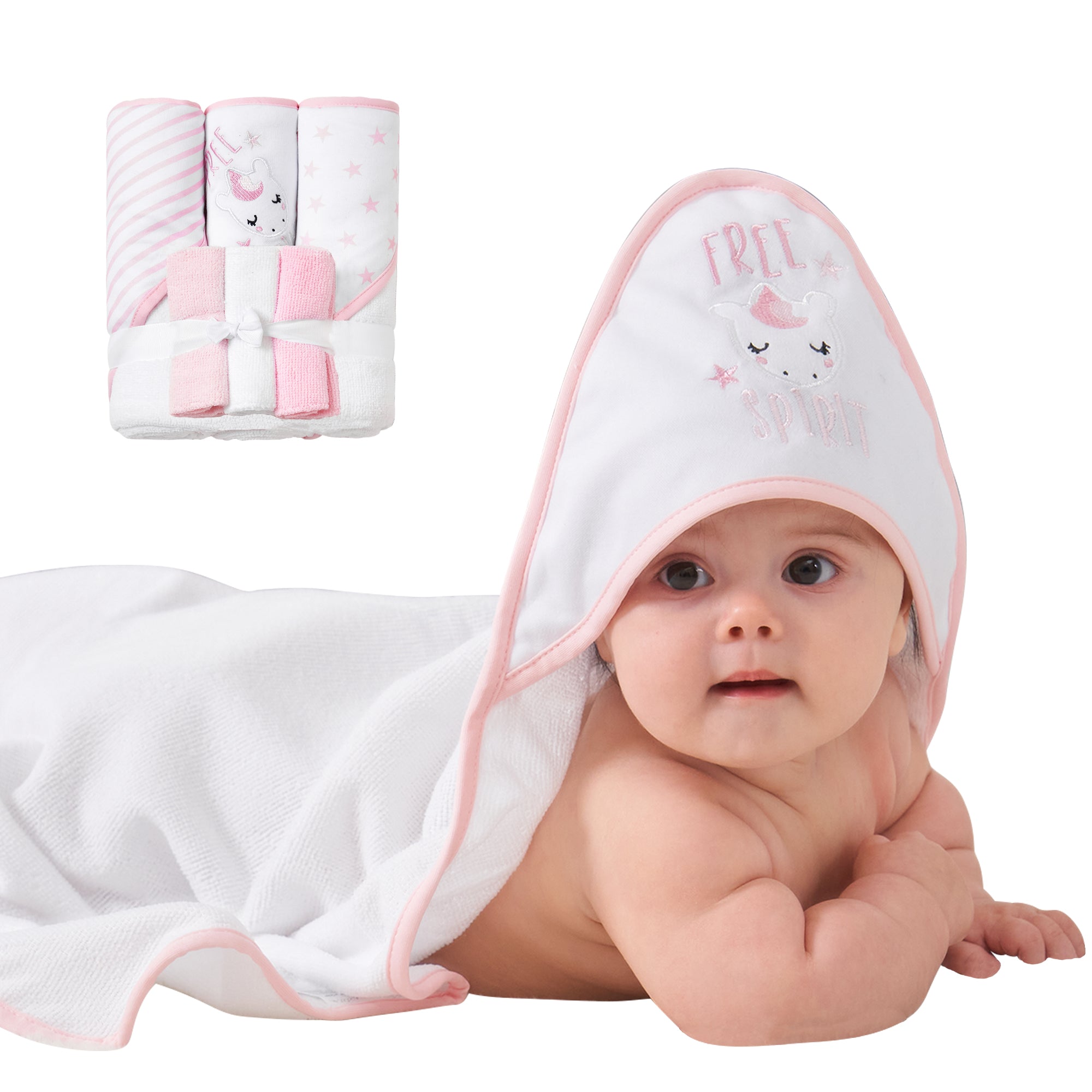 Lot de 6 serviettes et débarbouillettes pour bébé motif licorne, taille 71 x 71 cm