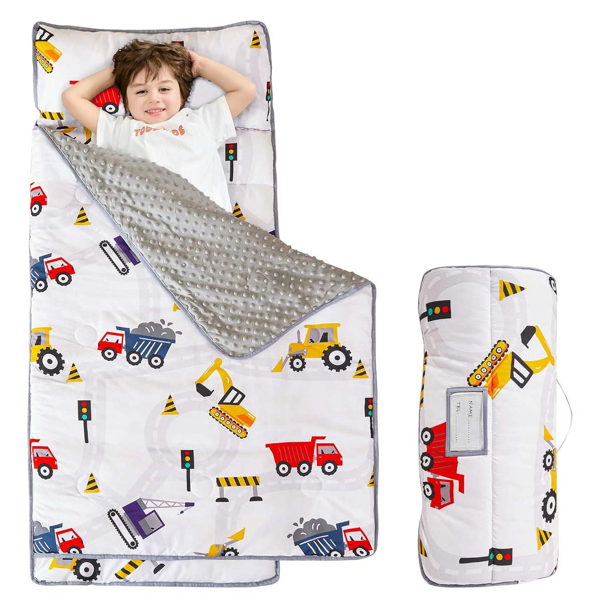 Car Party Adventure Toddler Nap Mat with Pillow & Blanket