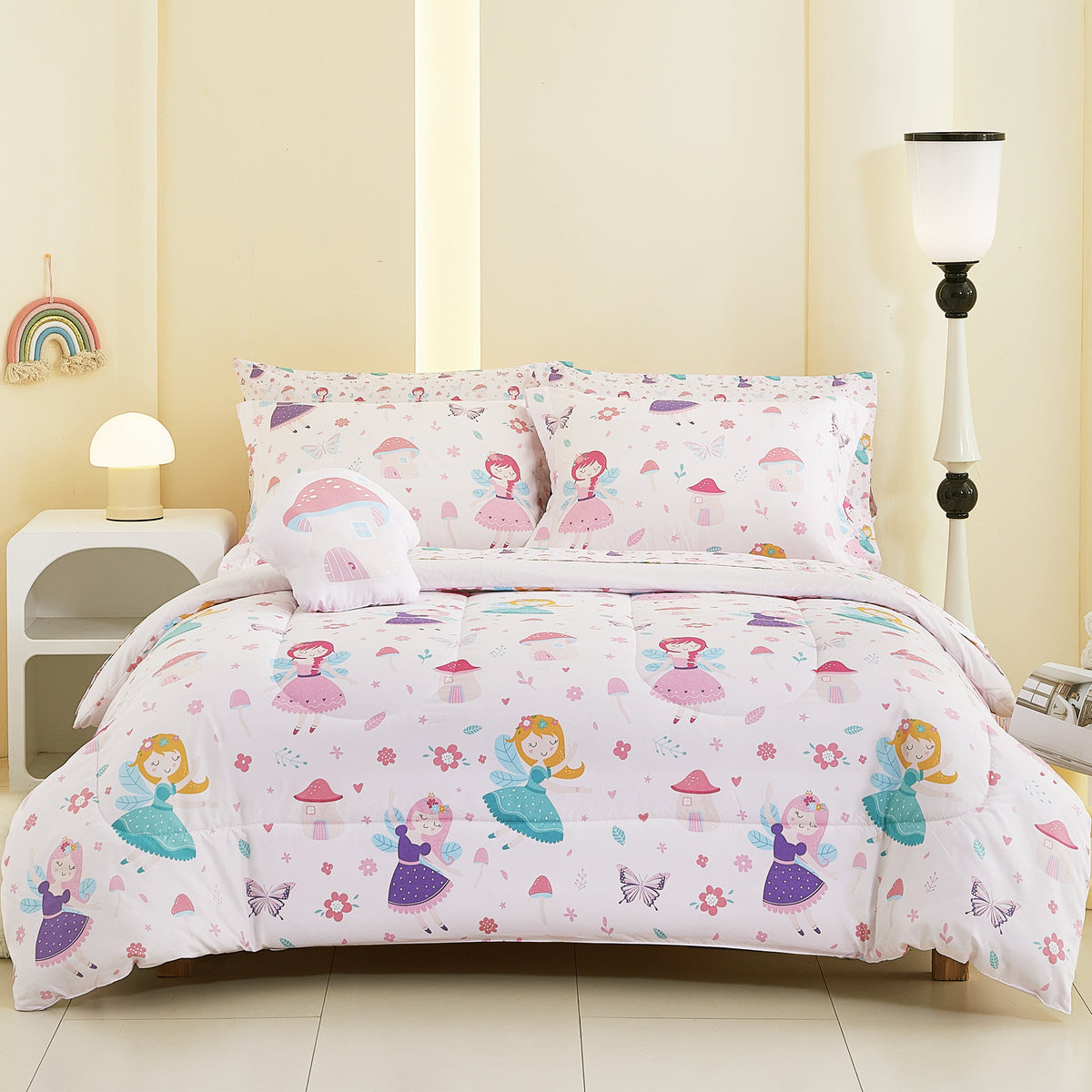 Pink Fairy Comforter Sets for Kids– 6 or 8 Piece Options