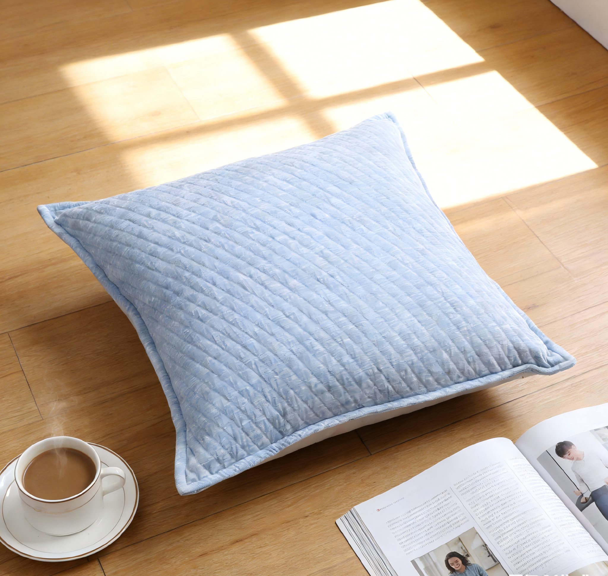 Dreamy Rest Series Solid Blush Textured Pillow