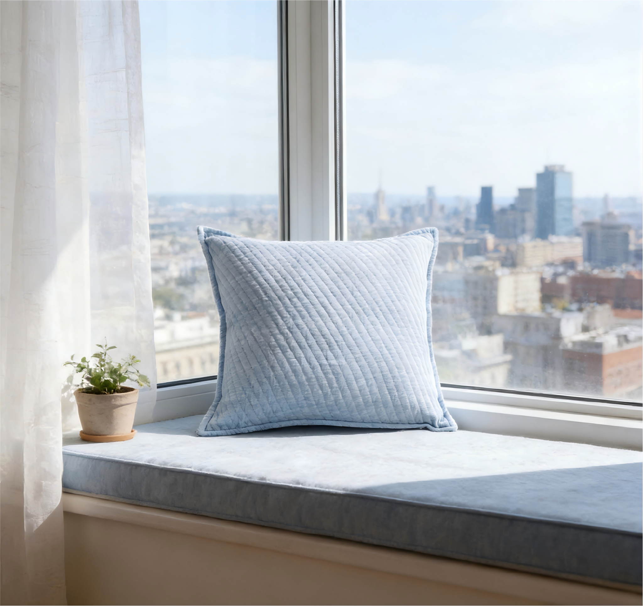 Dreamy Rest Series Solid Blush Textured Pillow