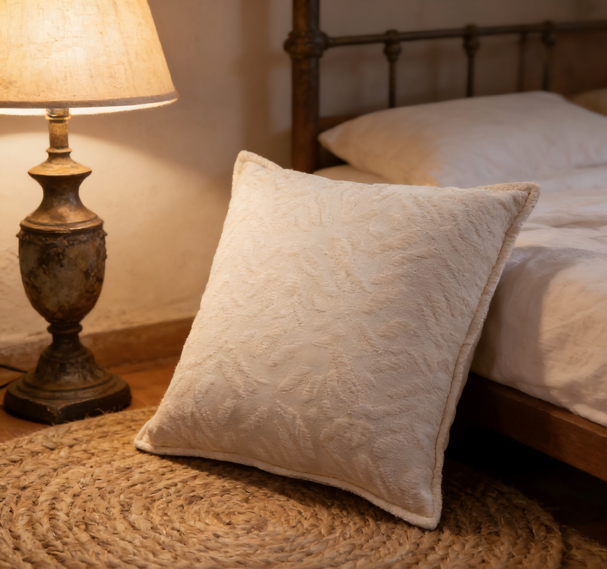 Gentle Touch Series Solid Jacquard Chenille Pillow