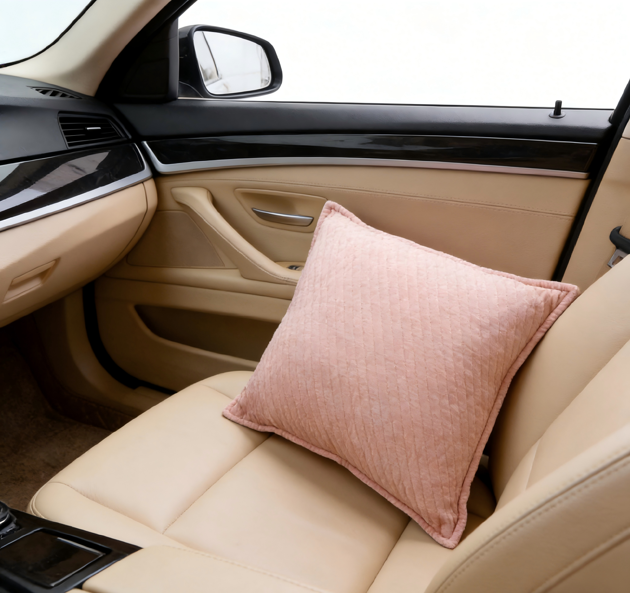 Serene Living Series Blush Quilted Chenille Pillow