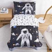 Astronaut Printed Toddler Comforter Set– 4 Piece