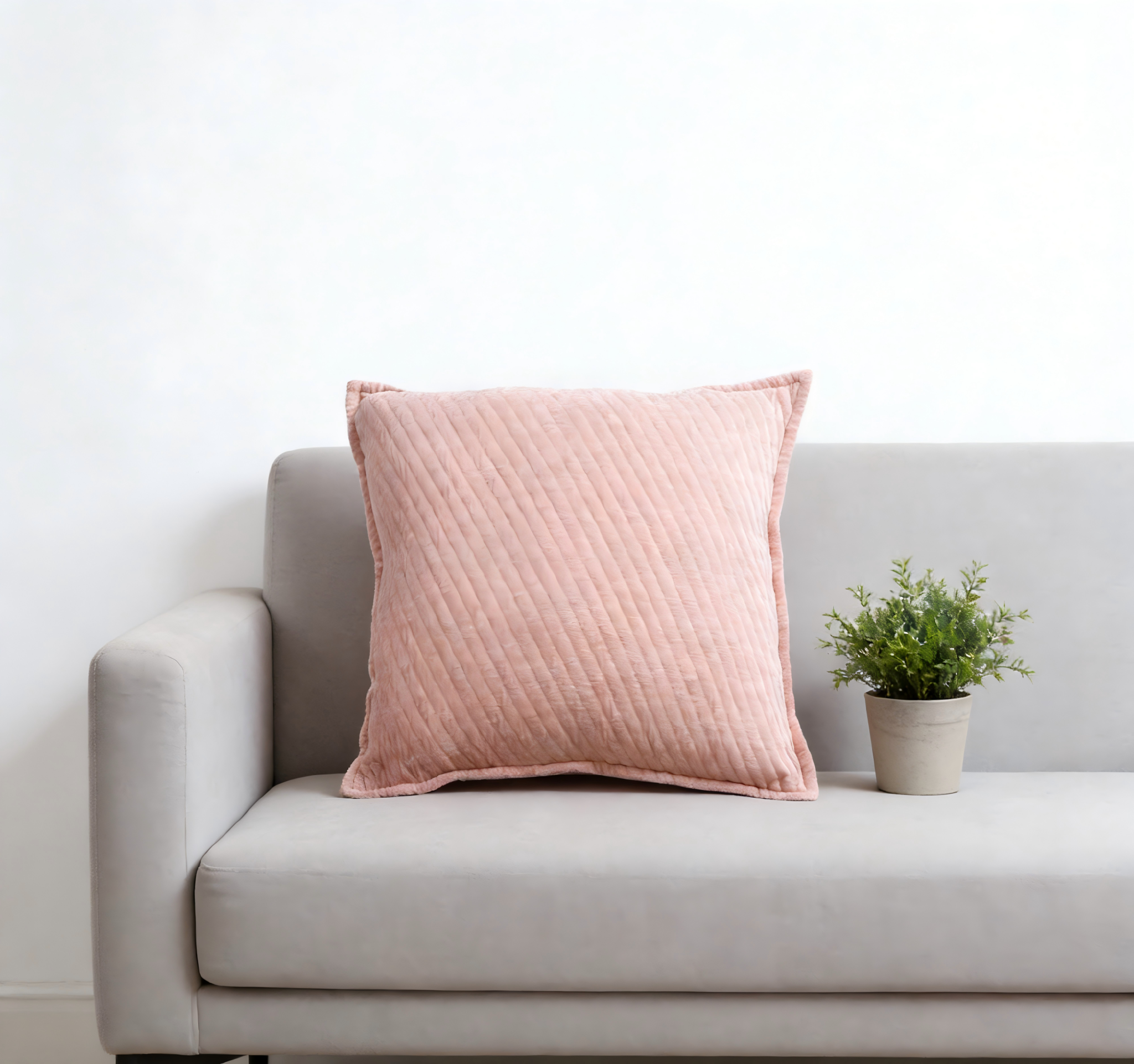 Serene Living Series Blush Quilted Chenille Pillow