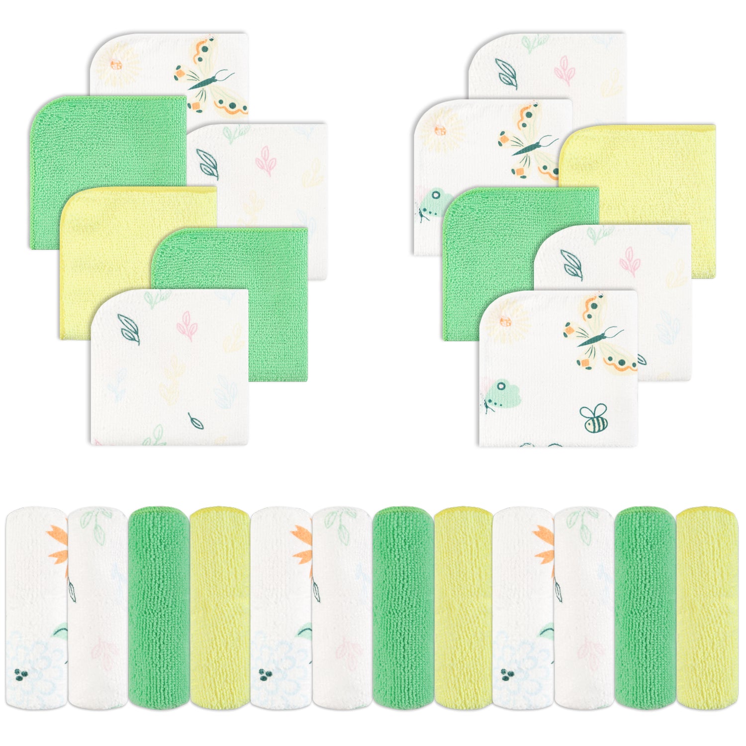 9x9 Baby Washcloths Butterfly