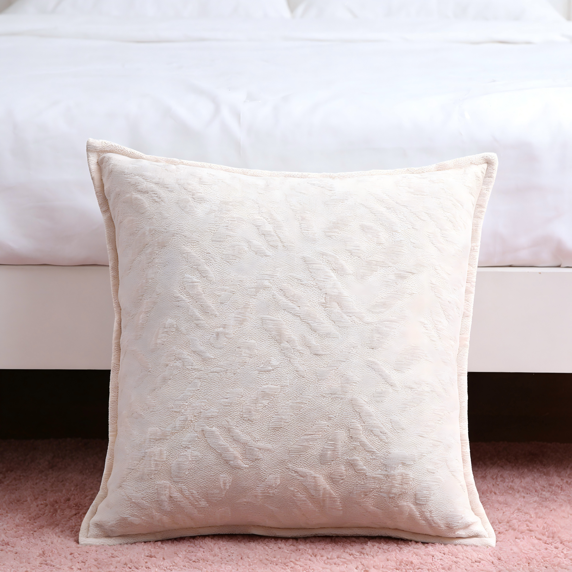 Gentle Touch Series Solid Jacquard Chenille Pillow