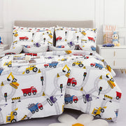 Playful Construction Vehicles bedding Set– 5 or 7 Piece Options