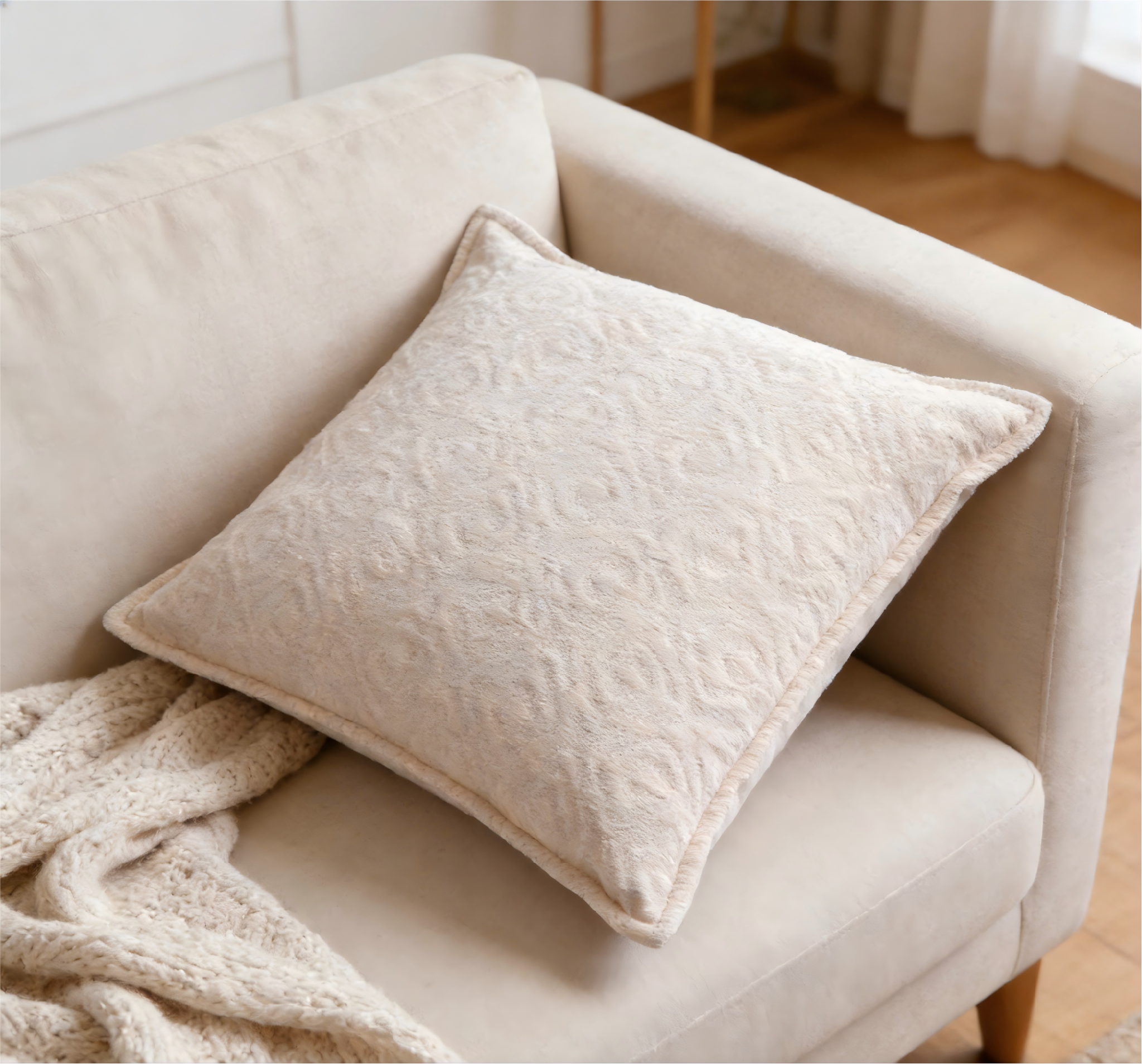 Ultra-Soft Series Solid Jacquard Chenille Pillow